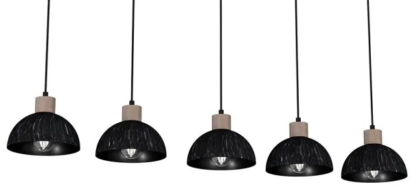 Lustră pe cablu ERIK 5xE27/60W/230V maro/negru