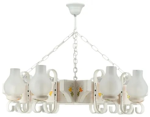 Brilagi - Lustră suspendată cu lanț QUEEN 8xE14/40W/230V fag/crem