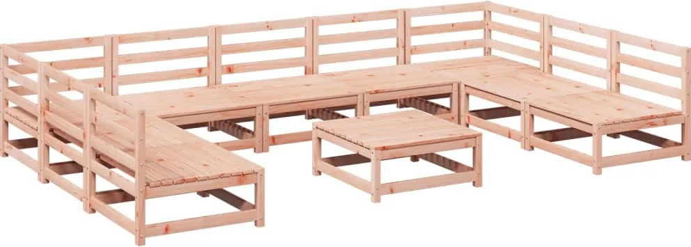 vidaXL Set canapea de grădină, 10 piese, lemn masiv brad douglas