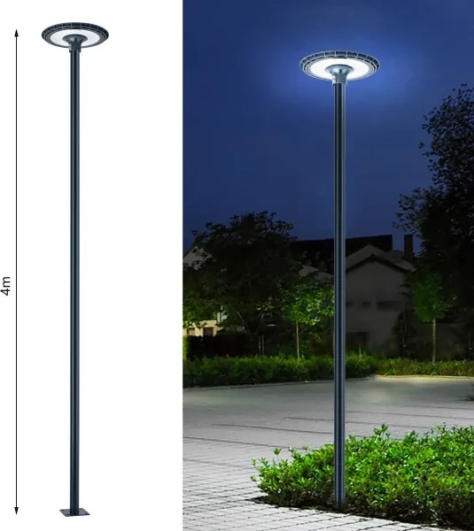 Brilagi - Stâlp metalic pentru iluminat exterior, 4 m, diametru 58 mm, antracit