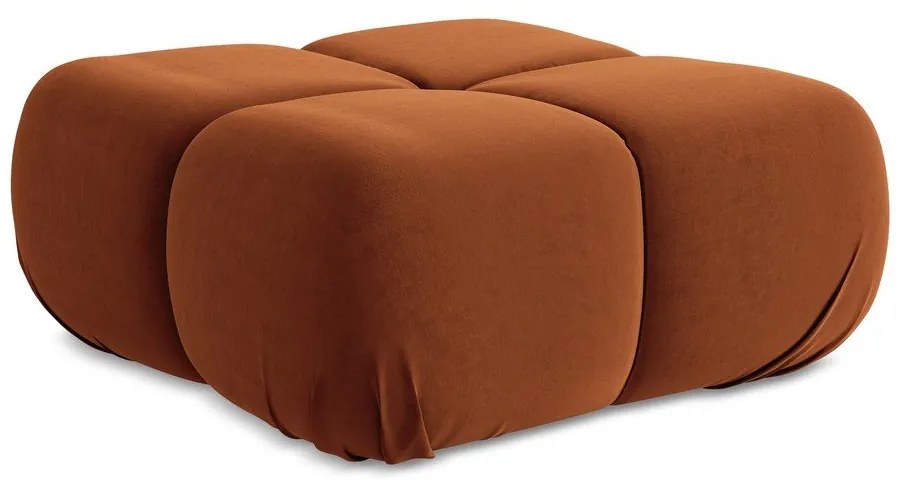 Taburet modular portocaliu cu tapițerie din catifea Lokua – Makamii