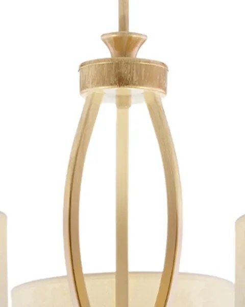 Brilagi - Lustră pe tijă SAPHIRE 3xE27/15W/230V Ø 66 cm crem/auriu/patină