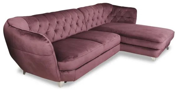 Coltar Extensibil Cu Lada Depozitare Retro, Dreapta, Mov, 302 X 188 Cm