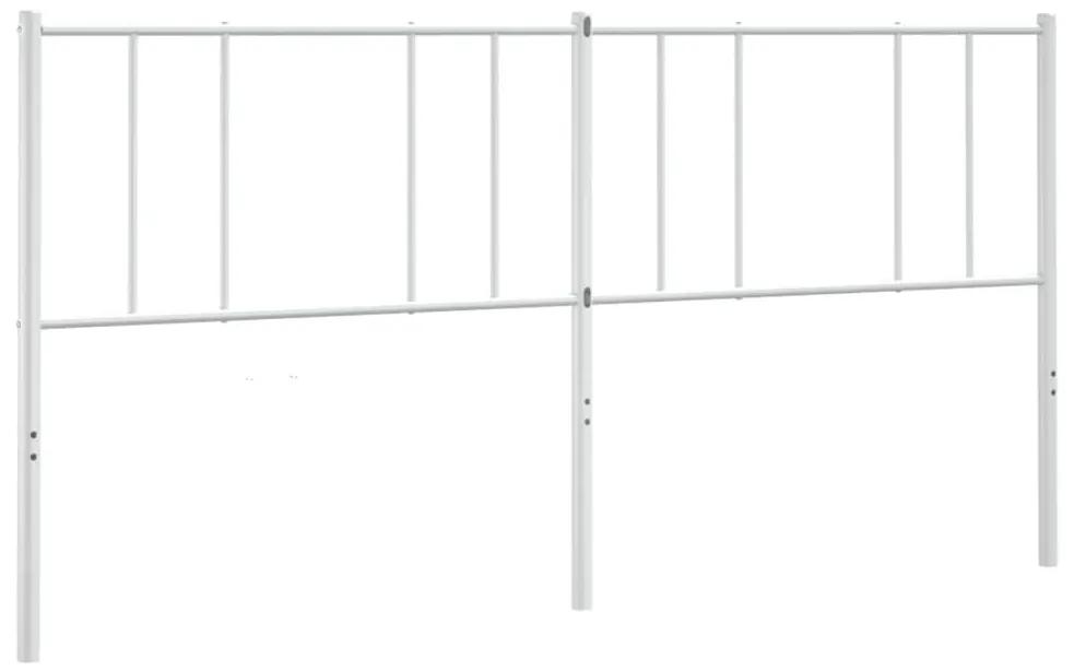 352565 vidaXL Tăblie de pat metalică, alb, 180 cm