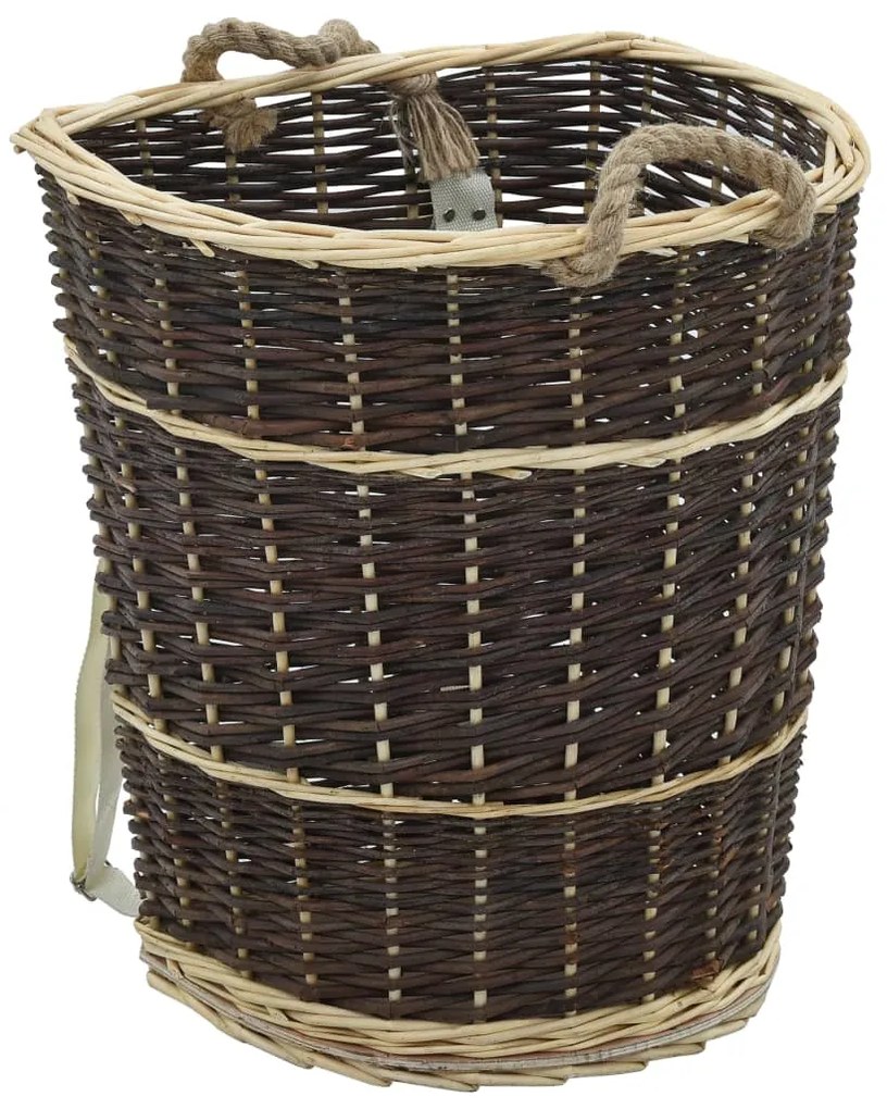 vidaXL Coș lemne foc curele de transport, natural 44,5x37x50 cm salcie