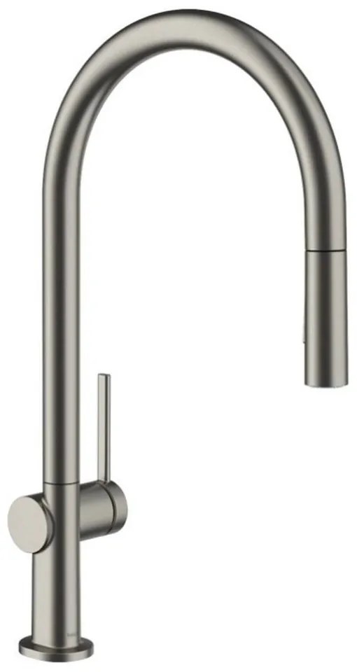 Baterie bucatarie cu dus extractibil gri periat Hansgrohe Talis M54 210 cu 2 jeturi 72800340