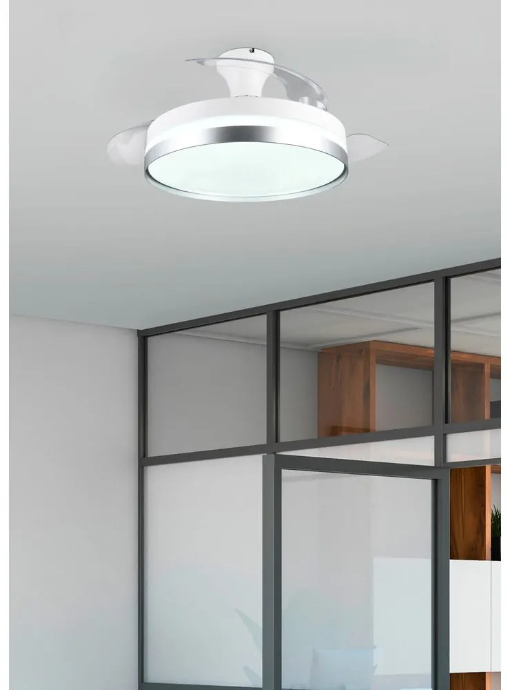 Plafonieră albă-argintie LED Lindberg – Trio