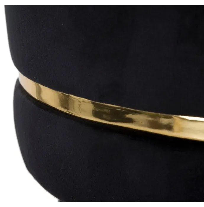 Scaun de bar negru/auriu tapițat (înălțime șezut 74 cm) Paris – Mauro Ferretti