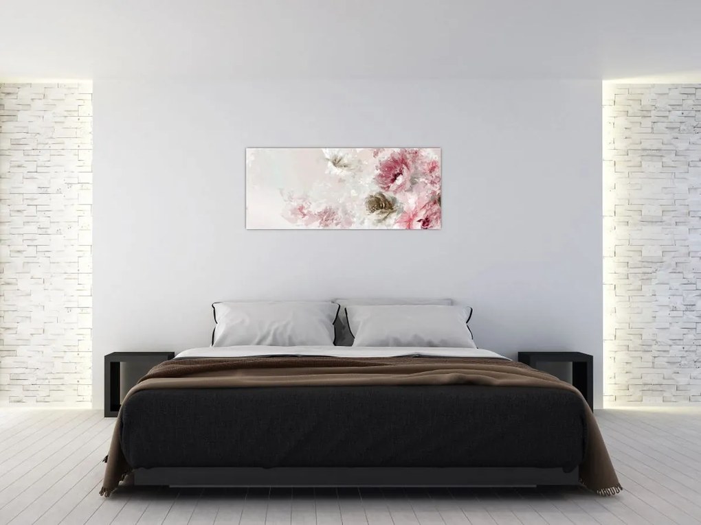 Tablou - Pictura flori roz (120x50 cm)