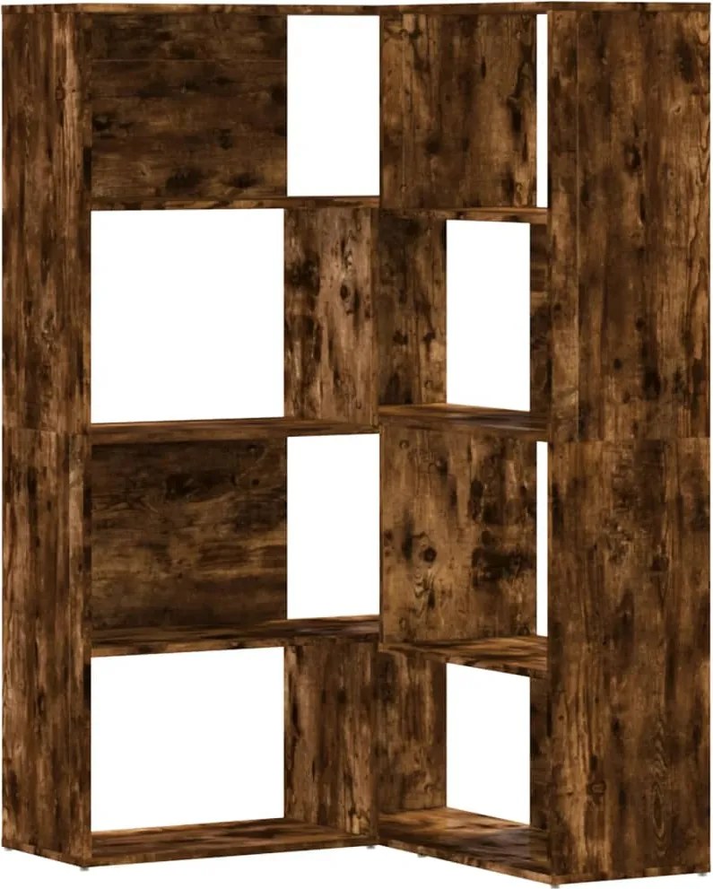 vidaXL Bibliotecă 4 niveluri stejar fumuriu 85x85x140cm lemn prelucrat