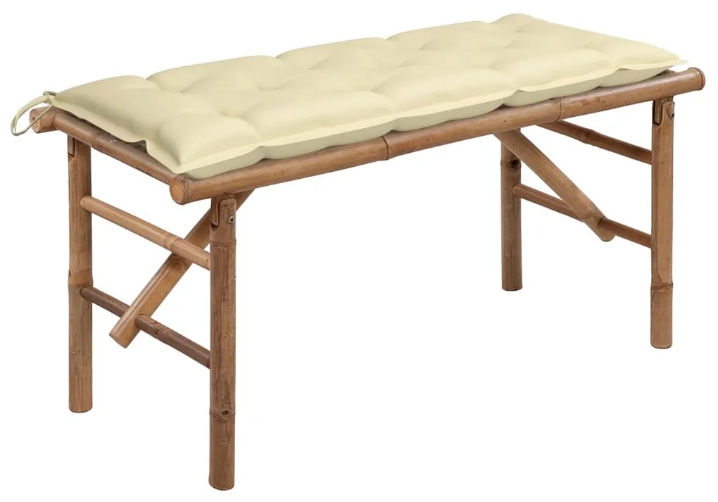 vidaXL Bancă de grădină pliabilă cu pernă, 118 cm, bambus