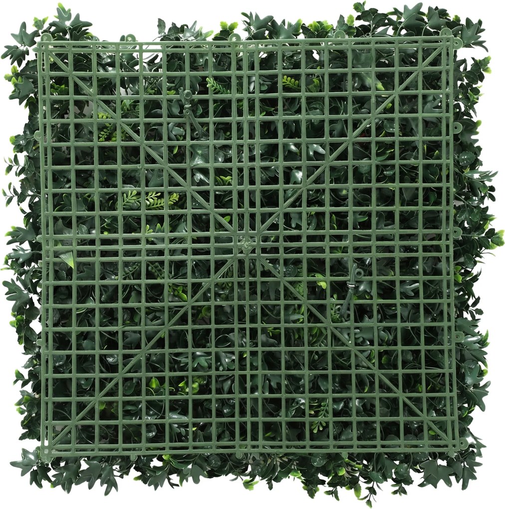 Outsunny Set de 6 Garduri Vii Artificiale pentru Ascundere Grădină 50x50 cm Tip Milano Montaj Ușor Anti-UV pentru Terasă Balcon Verde | Aosom Romania