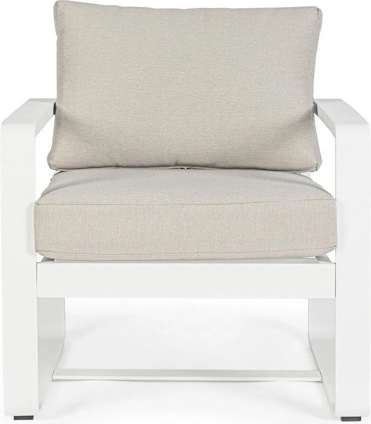 Fotoliu de grădină alb din metal Merrigan – Bizzotto