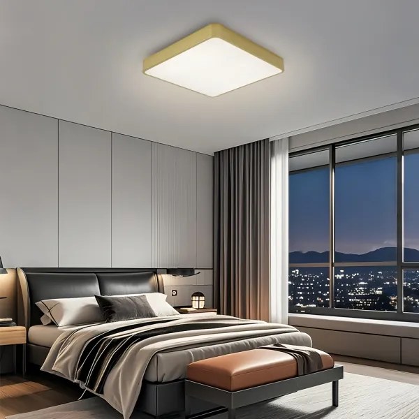 Brilagi-LED Plafonieră LED dimabilă POOL SQUARE 48W/230V 3000-6000K 50x50 cm aurie + telecomandă