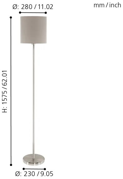 Lampadar Eglo 95167 PASTERI 1xE27/60W/230V