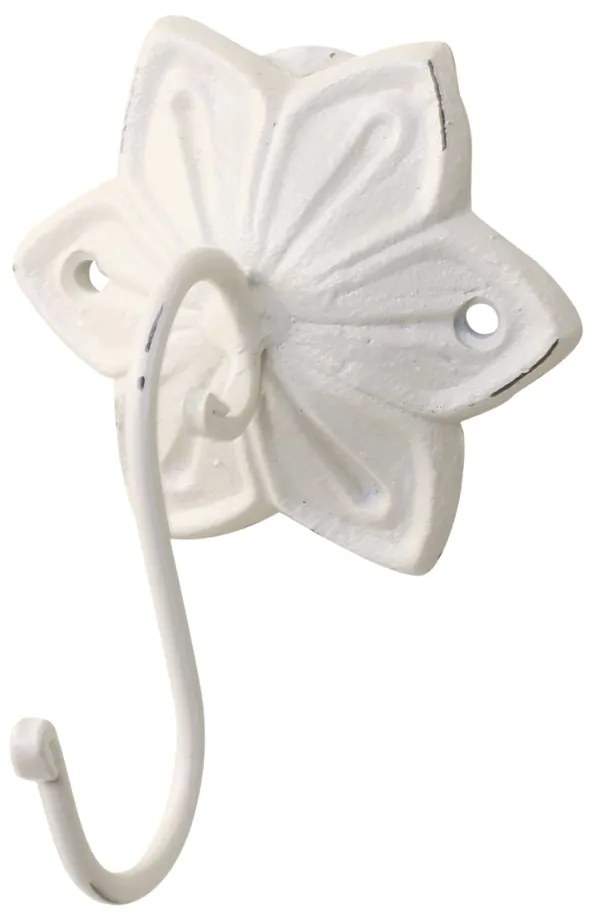 Cuier alb, tip floare, din metal, Zea
