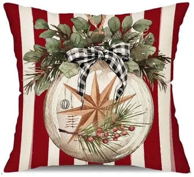 Husa de perna pentru Craciun CHRISTMAS BALL 45x45 cm, rosu