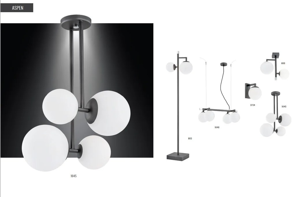 Lustra aplicata design modern ASPEN grafit