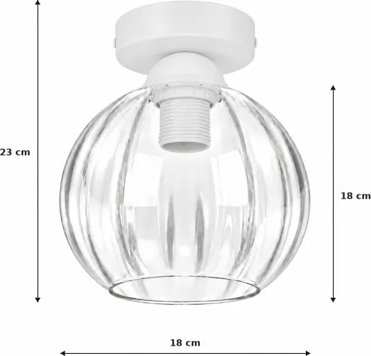BRILAGI - Plafonieră LED RETRO GLASS 1xE27/60W/230V Ø 18 cm alb/transparent