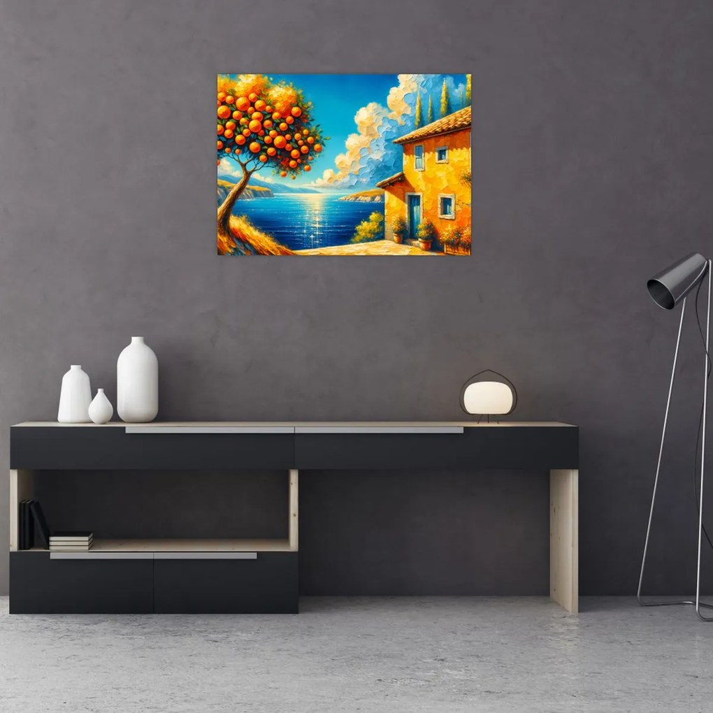 Tablou - Casă cu portocale II. (70x50 cm)