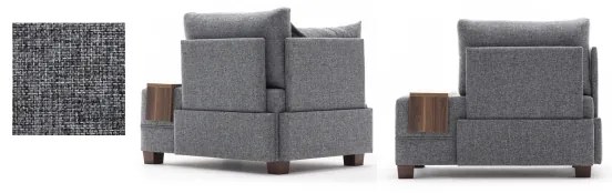 Fotoliu colțar TULA, gri, stânga