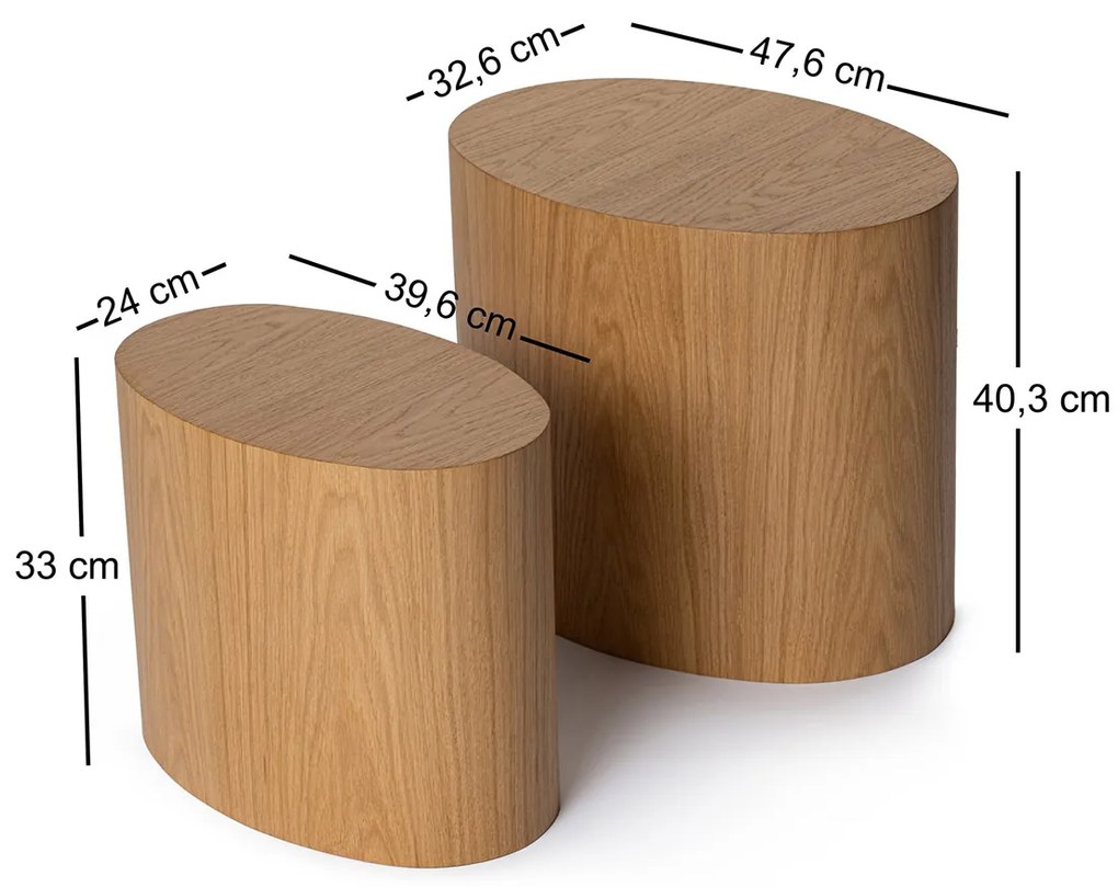 Măsuță auxiliară Elipse Set Oak, 2 buc.