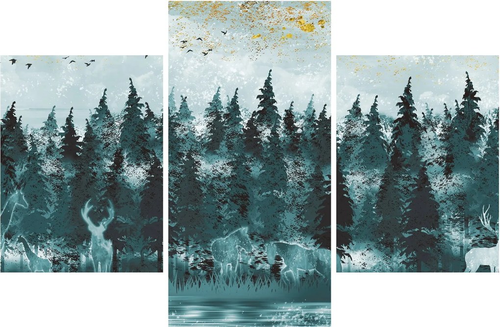 Tablou - Animale din pădure (90x60 cm)
