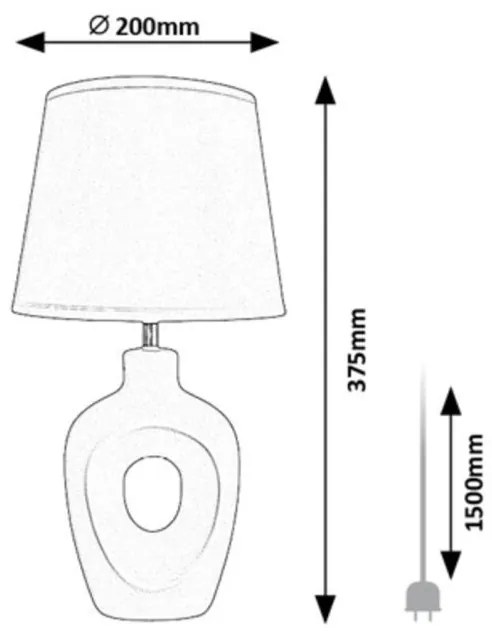 Lampa de masa ceramica si abajur bej Madelor
