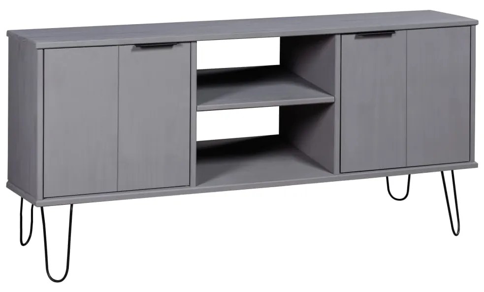 vidaXL Comodă TV New York, gri, lemn masiv de pin