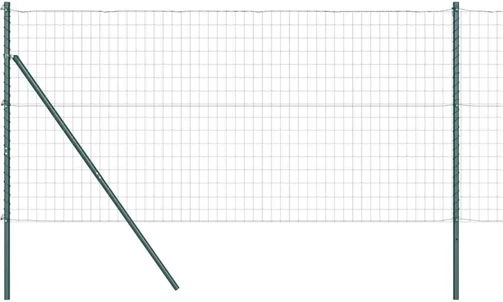 vidaXL Gard cu Stâlp Verde 1,2 x 25 m Oțel și PVC