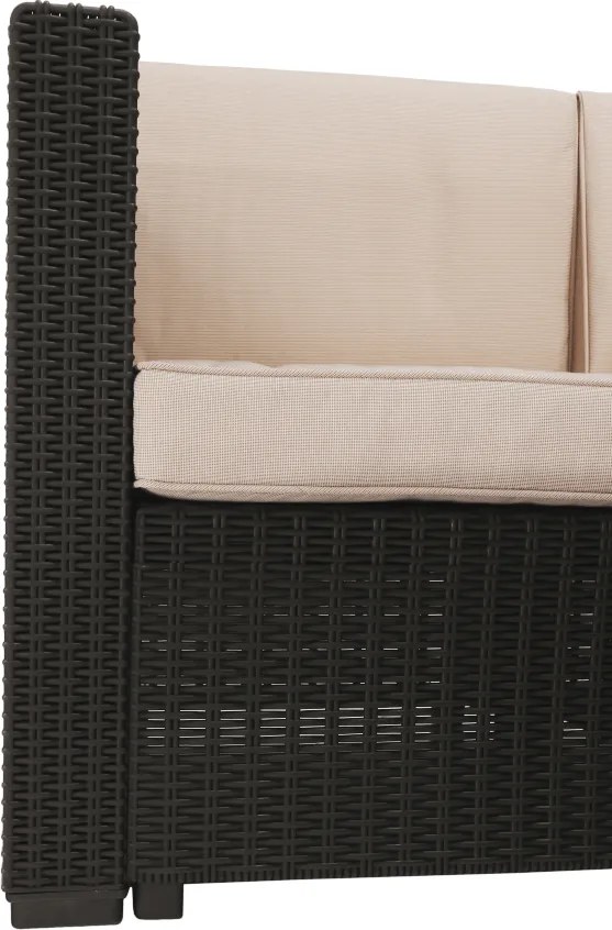 Set de grădină din rattan, 3 piese, maro/bej, RODEN