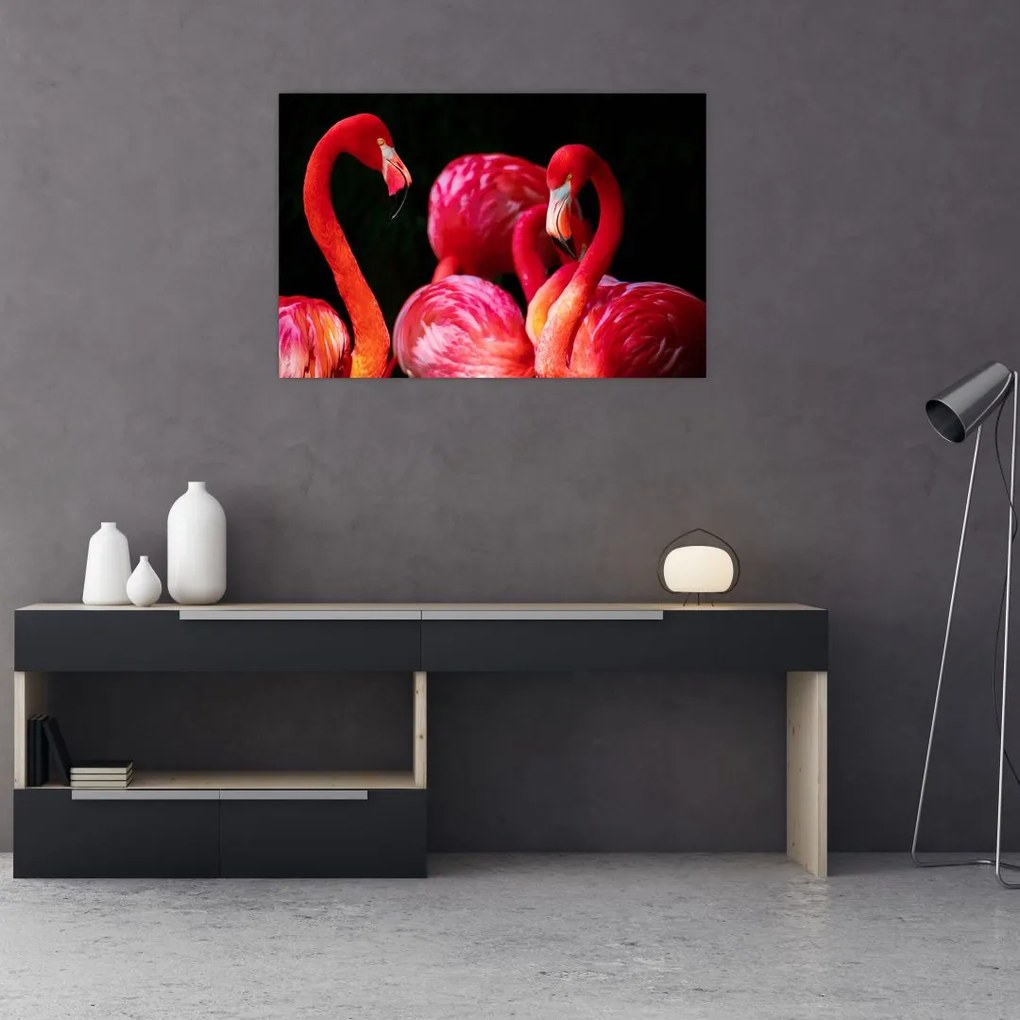 Tablou cu flamengo roșii (90x60 cm)