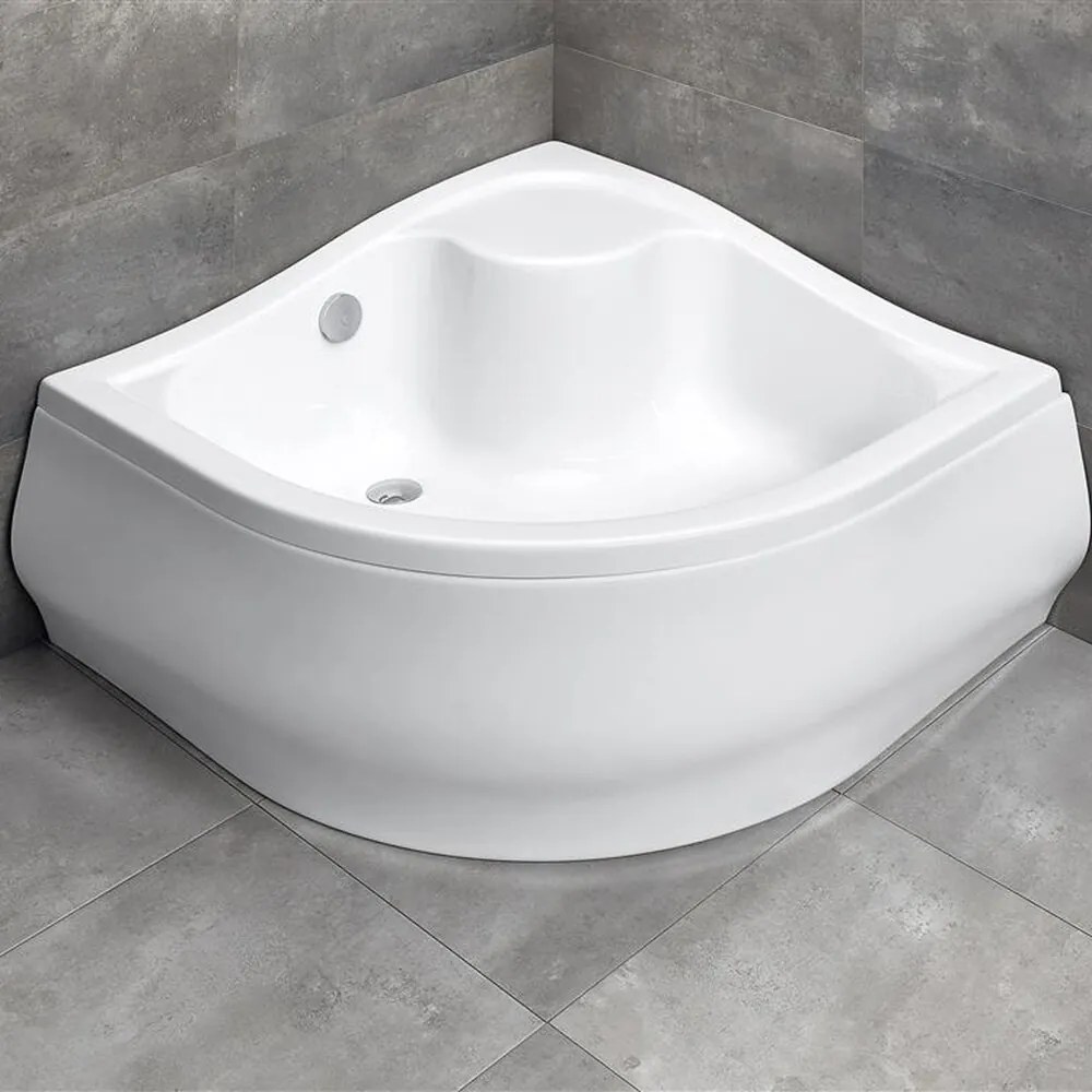 Cadita dus acril semirotunda Radaway Korfu A 90x90 cm alb