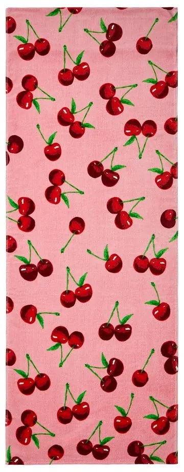 Prosop de plajă roz din bumbac 78x200 cm Cherries – Catherine Lansfield