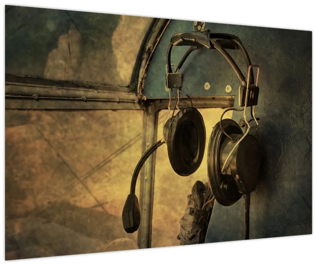 Tablou - Căști de avion de epocă (90x60 cm)