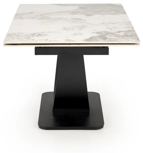Masa extensibila Fernando marmura alba/negru L160-240 cm
