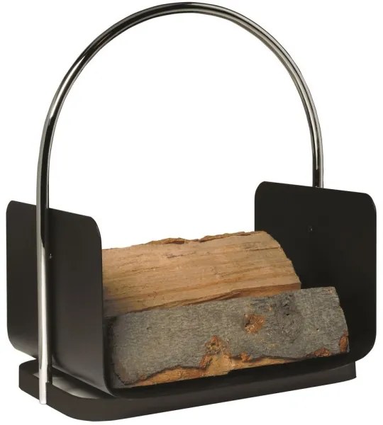 Set de ustensile de șemineu și coș cu mâner pentru lemne 6 buc. antracit