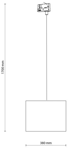 Lustră pe cablu pentru sistem de șină trifazic TRACER 1xE27/15W/230V d. 38 cm negru/gri