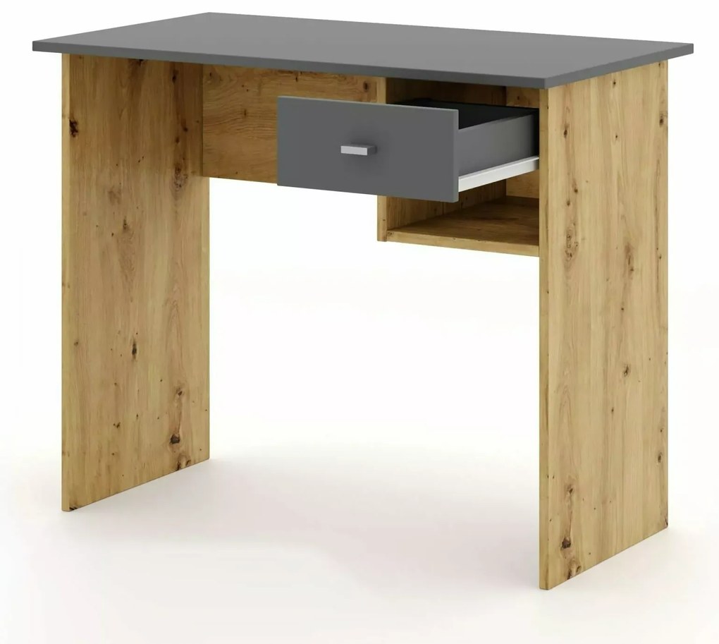 OFERTA Birou de scris in decor stejar artisan cu blat antracit B-011 II calitate