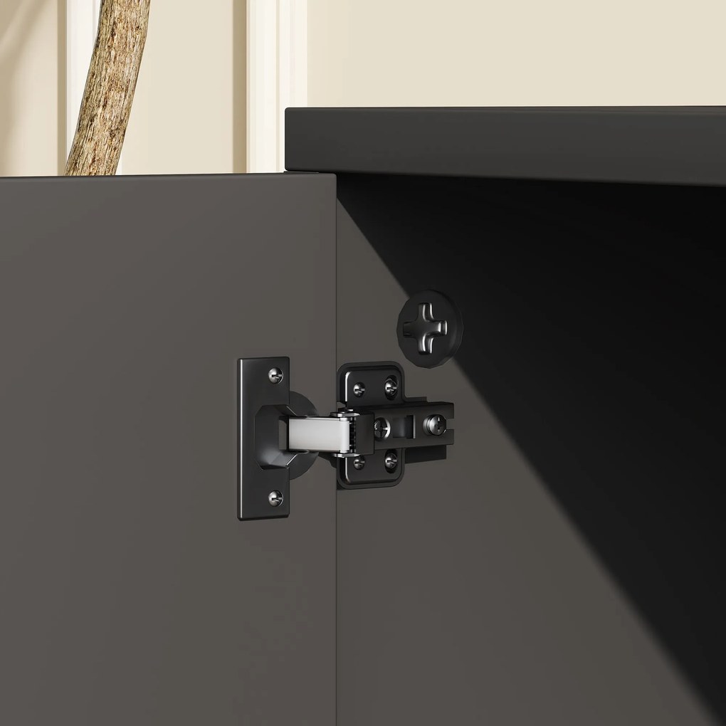 HOMCOM Dulap TV 42" Max cu 2 Rafturi deschise si Usa, Dulap TV Jos din PAL cu Roti, 80x45x39.5 cm, Alb | Aosom Romania