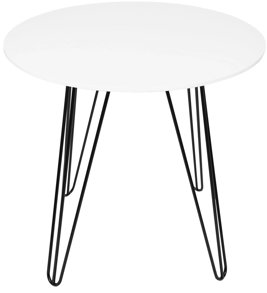 Masa rotunda de dining HARRY 80x80, albă