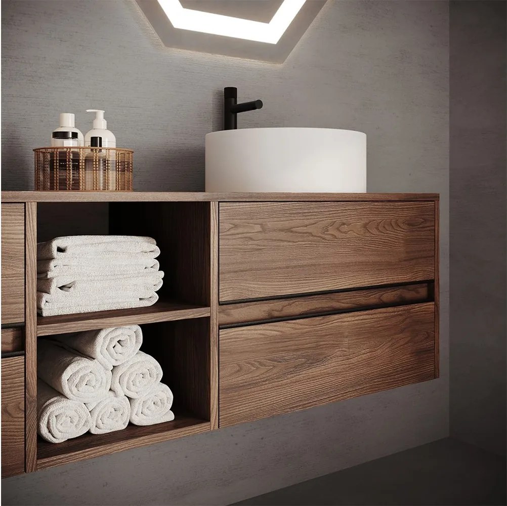 Set lemn masiv Mobilier Baie Suspendat Noce Model N2 - TABACCO