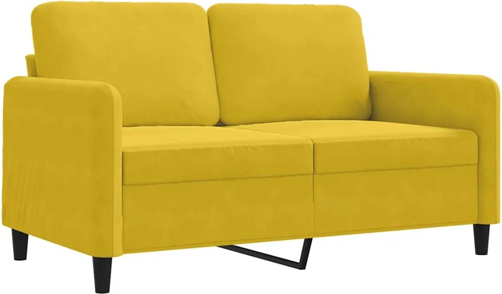 vidaXL Canapea cu 2 locuri, galben, 120 cm, catifea