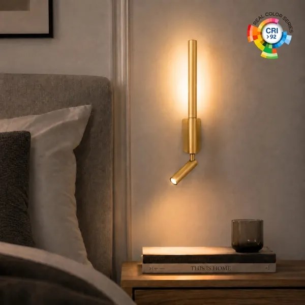 Brilagi - Aplică de perete cu spot LED VIXON LED/3W/230V + LED/5W auriu CRI 90