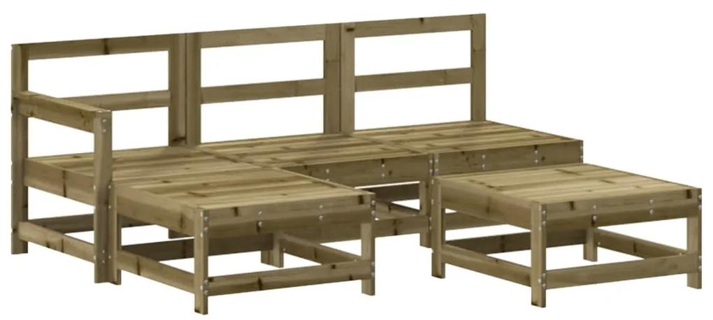3186535 vidaXL Set mobilier relaxare pentru grădină 5 piese lemn de pin tratat