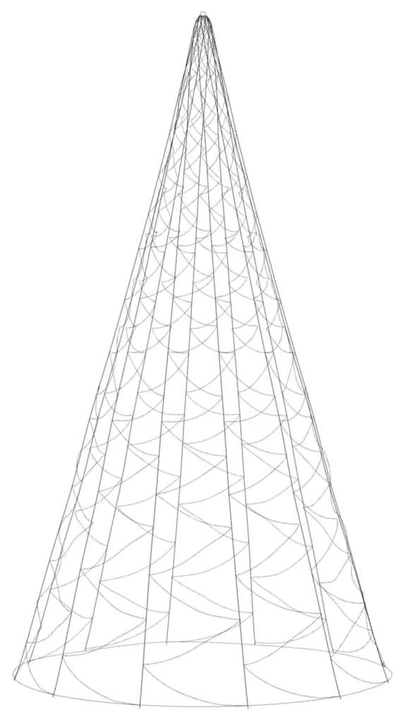 Brad de Craciun pe catarg, 3000 LED-uri, alb rece, 800 cm Alb rece, 800 x 230 cm, Becuri LED in forma zigzag