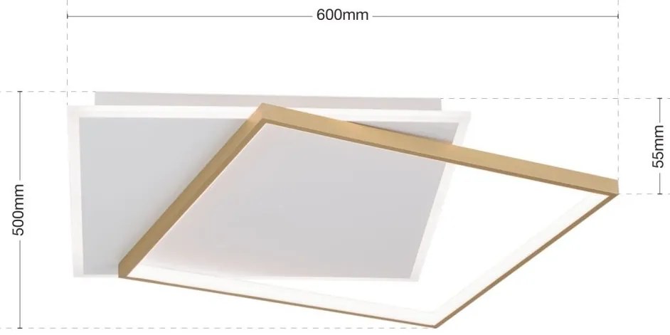 Plafoniera LED design slim EMANUEL auriu/alb