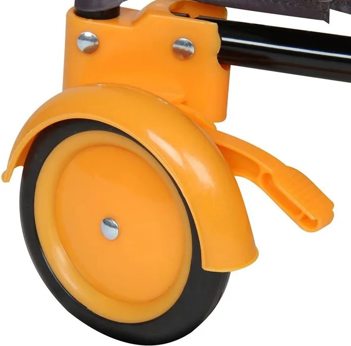 Pătuț de călătorie, portocaliu/gri