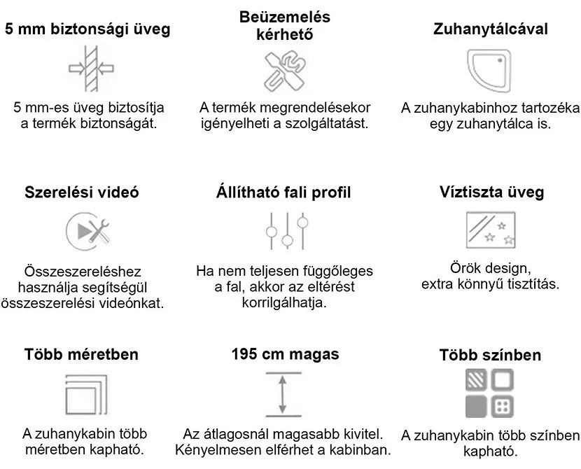 Cabină de duș Marco White II în dimensiunea de 80x80