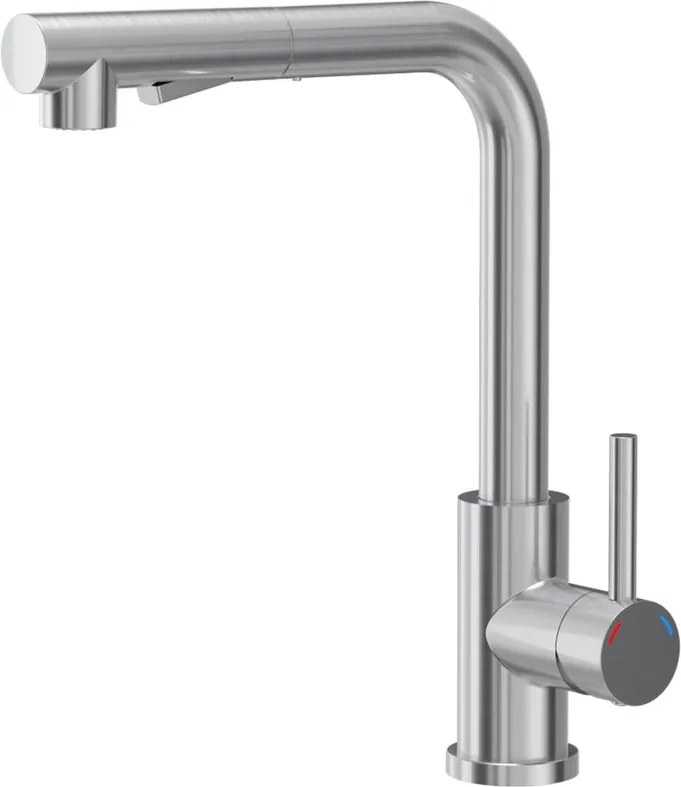 Baterie bucatarie cu dus extractibil Quadron Nicki finisaj inox periat